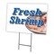 Signmission Fresh Shrimp Yard Sign & Stake outdoor plastic coroplast window, C-1216-DS-Fresh Shrimp C-1216-DS-Fresh Shrimp - alternate 1